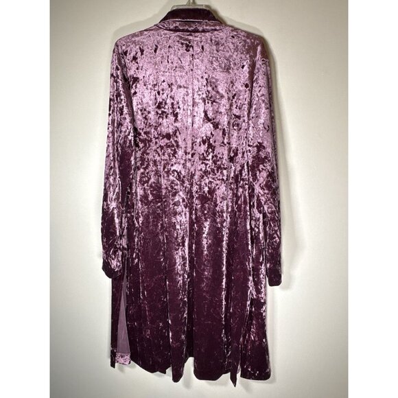 CATO Crushed Velvet Purple Cardigan Duster Jacket Boho Open Front Size 18/20W - Picture 6 of 8